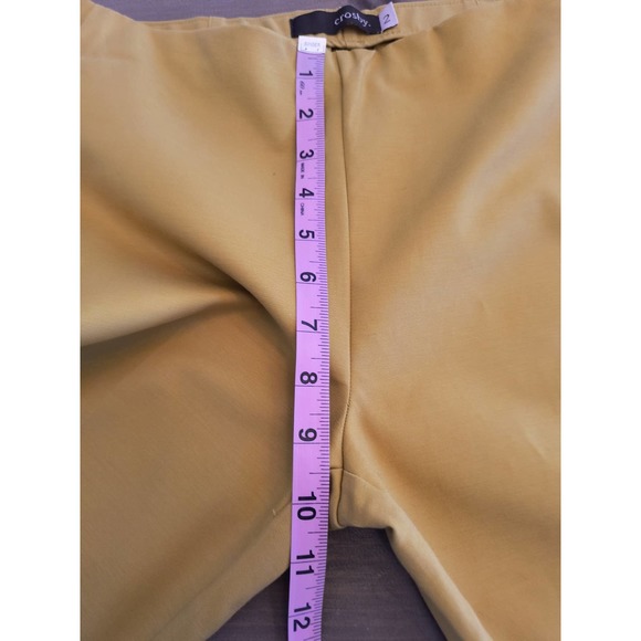 Crosby Dress Pants Women's Size 2 Yellow Cropped Flare Leg Side zip Career wear - Picture 13 of 16